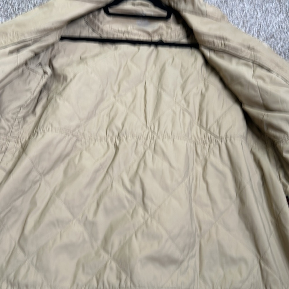 LL bean tan parka hooded rain jacket adjustable waist snap zip closure size 1x - Picture 8 of 13